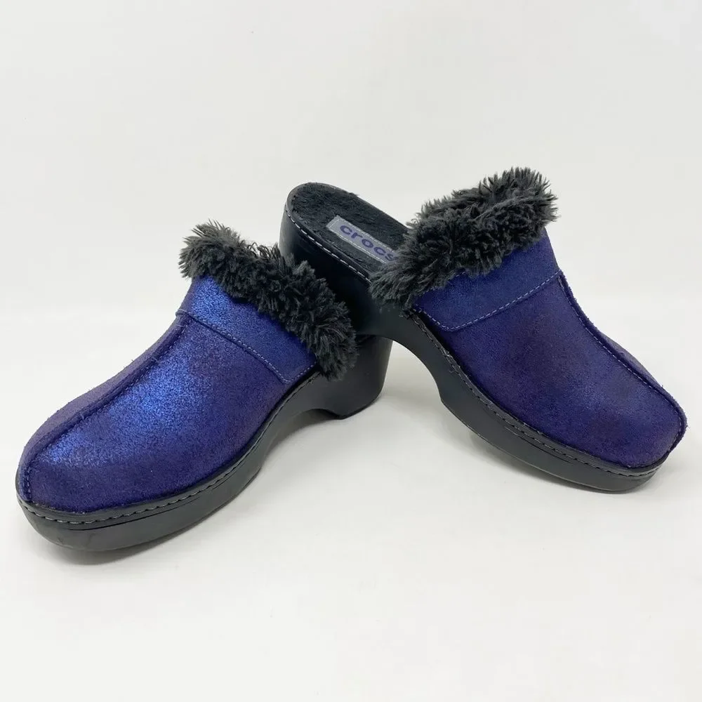 Crocs Cobbler Shimmer Faux Fur Lined Mules - Picture 5 of 8